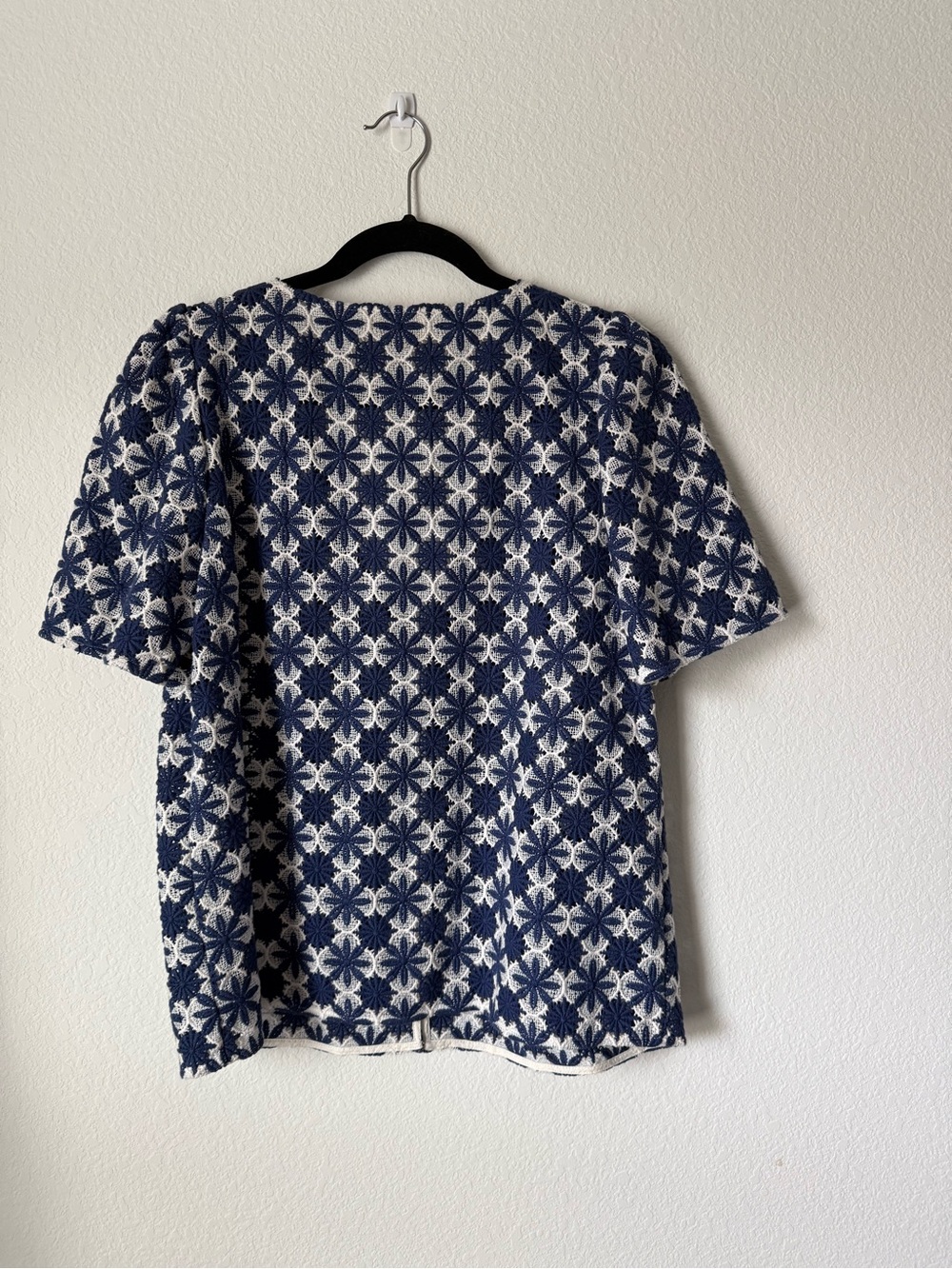 Sezane Emma Blouse in Ecru Navy - Picture 3 of 7